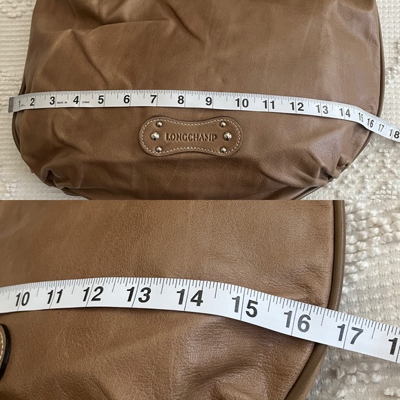 Longchamp Leather Hobo shoulder bag, NWT, tan color, "Lune" style like. Large - Picture 11 of 14